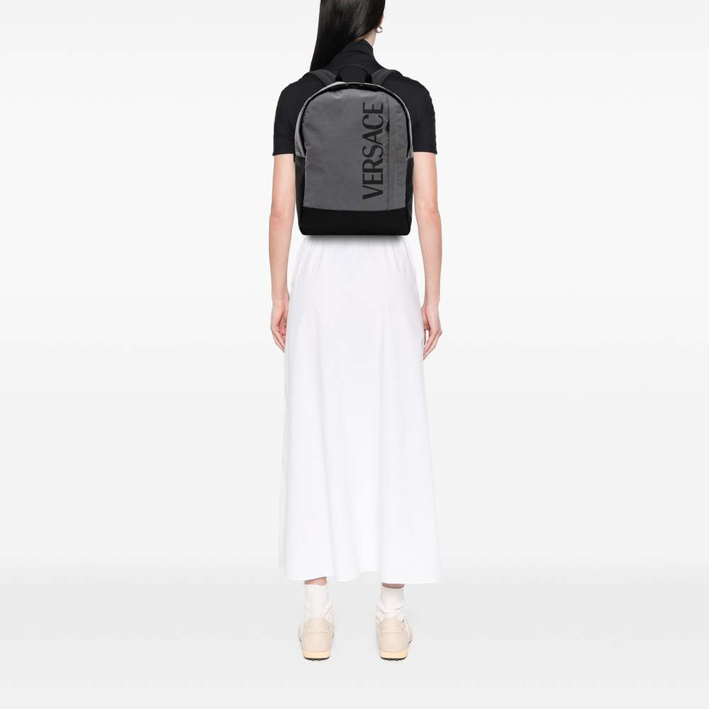 Pre-Loved Versace Nylon Logo Print Backpack - Picture 6 of 7